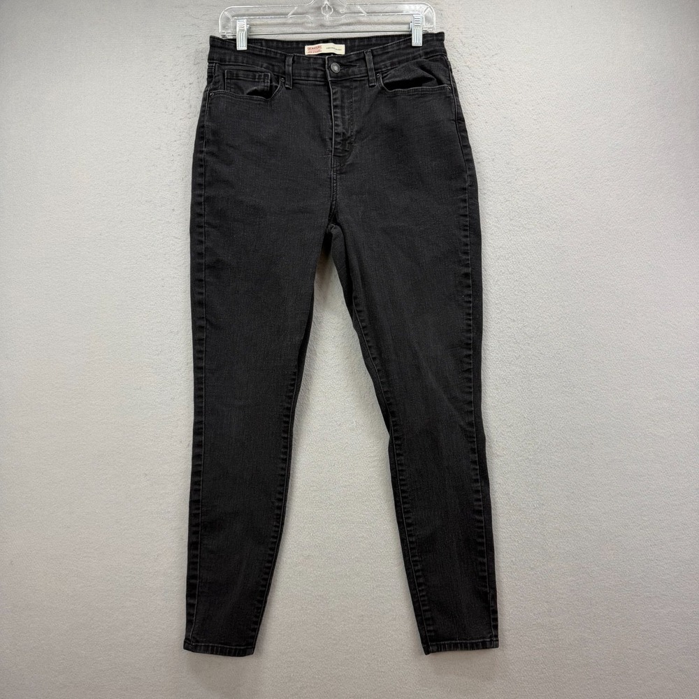 Levi Strauss Signature Skinny Jeans Women 31x30 Black Dark Wash High Rise Pants